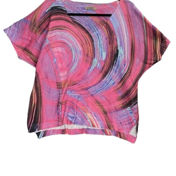 Beyond Capri Multicolored Abstract Top Made in Italy - Picture 7 of 8